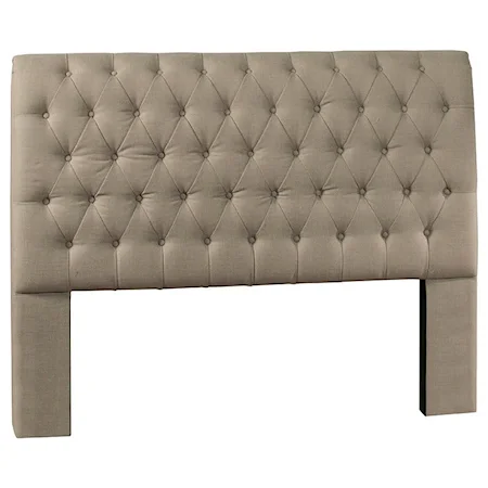 Transitional Queen Upholstered Headboard with Tufting