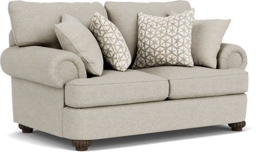 Traditional Loveseat with Rolled Arms