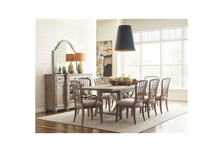Urban Cottage 9-Piece Dining Set w/ Storage by Kincaid Furniture at Goods Furniture