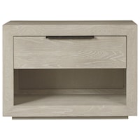 Contemporary 1-Drawer Nightstand with Open Display Shelf