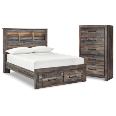 Full Bookcase Storage Bed And Chest