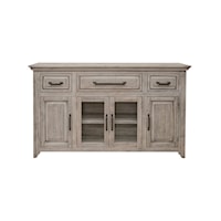 Rustic 4-Door Console with Drawers