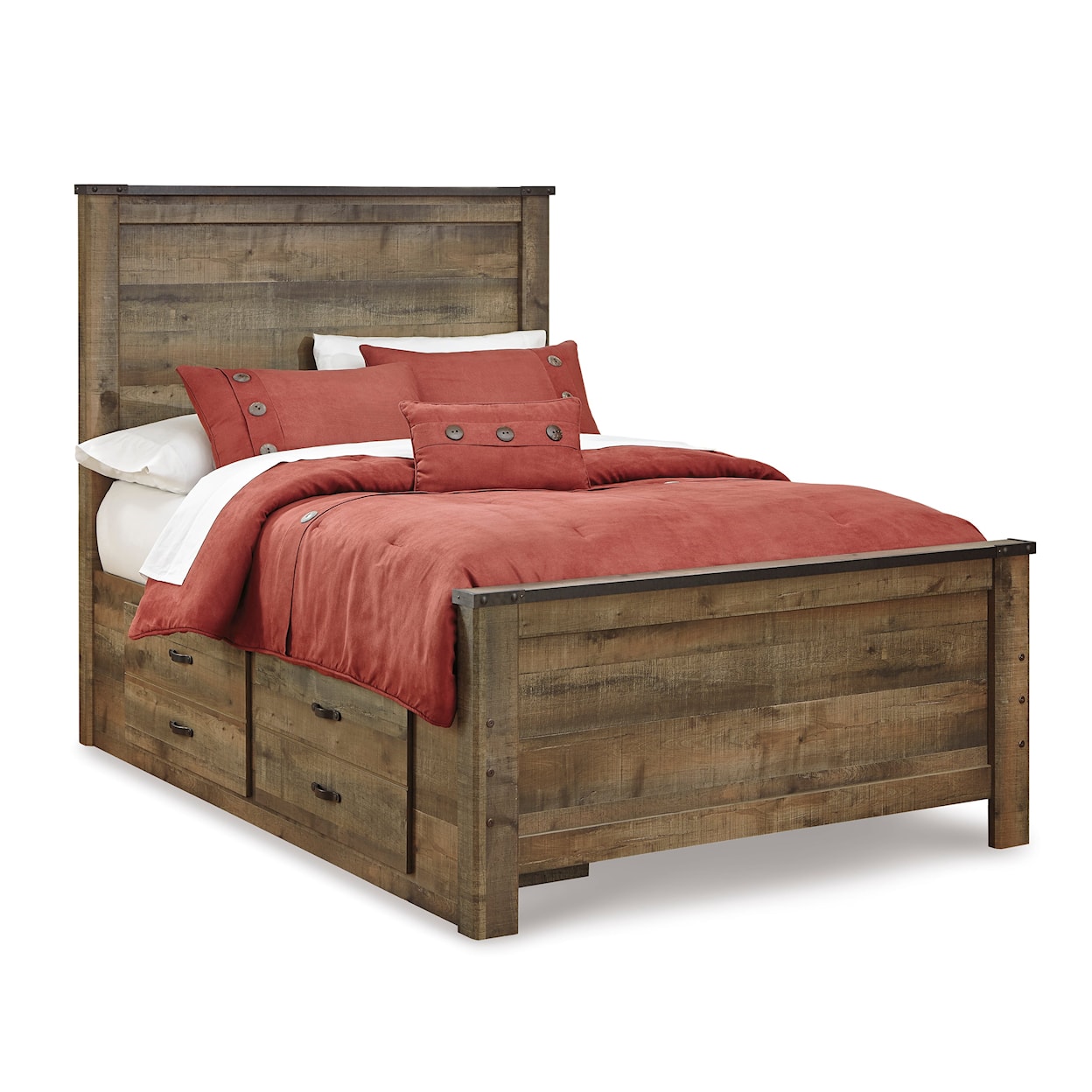 Ashley Signature Design Trinell Full Panel Bed with 2 Storage Drawers
