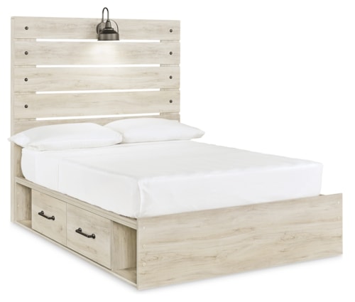Full Panel Bed With 2 Storage Drawers