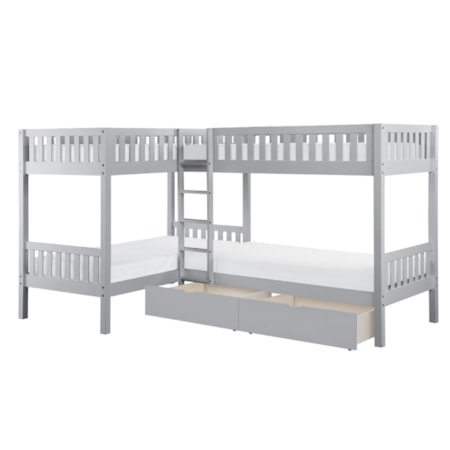 Corner Bunk Bed with Storage