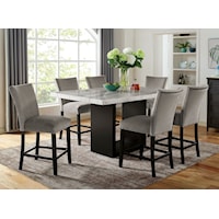 Contemporary 7-Piece Counter Height Dining Table Set