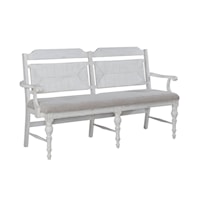 Farmhouse Dining Bench with Upholstered Seat