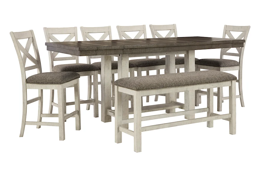 Brewgan 8-Piece Dining Set with Bench by Benchcraft at Furniture Fair - North Carolina