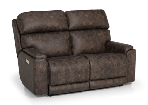 Casual Dual Power Reclining Loveseat with Power Adjustable Lumbar Support, Power Headrest and Wireless Remote
