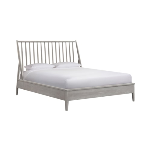 Contemporary Queen Bed with Spindle Headboard