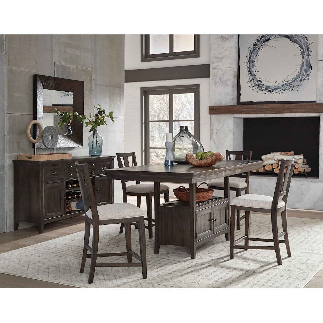 Magnussen Home Westley Falls Dining 5-Piece Counter Height Dining Set