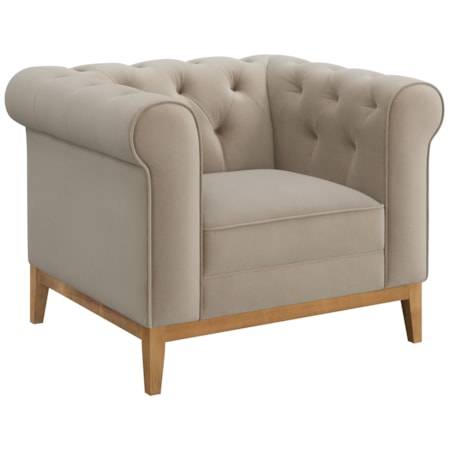 Sandrine Rolled Arm Tufted Accent Chair