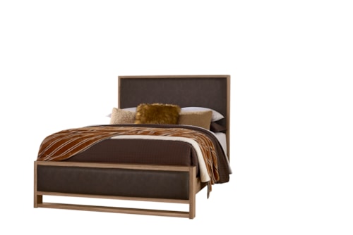 Transitional Queen Upholstered Panel Bed