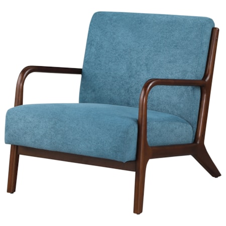 Foster Wood Frame Accent Chair Peacock