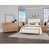 Vaughan Bassett Crafted Cherry - Bleached Upholstered California King Panel Bed