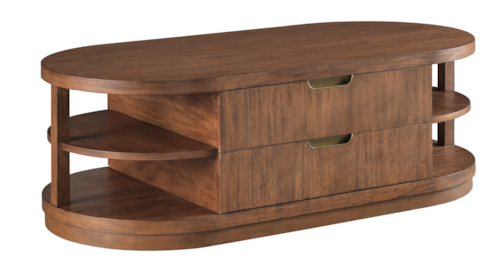 Contemporary 4-Drawer Cocktail Table with Open Shelving