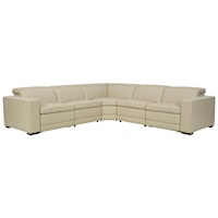 Contemporary Leather Match Power Reclining Sectional