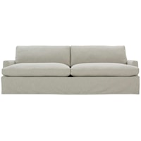 Casual 86" Slipcover Sofa with Loose Pillow Back