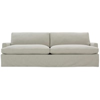 Casual 96" Slipcover Sofa with Loose Pillow Back