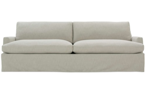 Casual 96" Slipcover Sofa with Loose Pillow Back