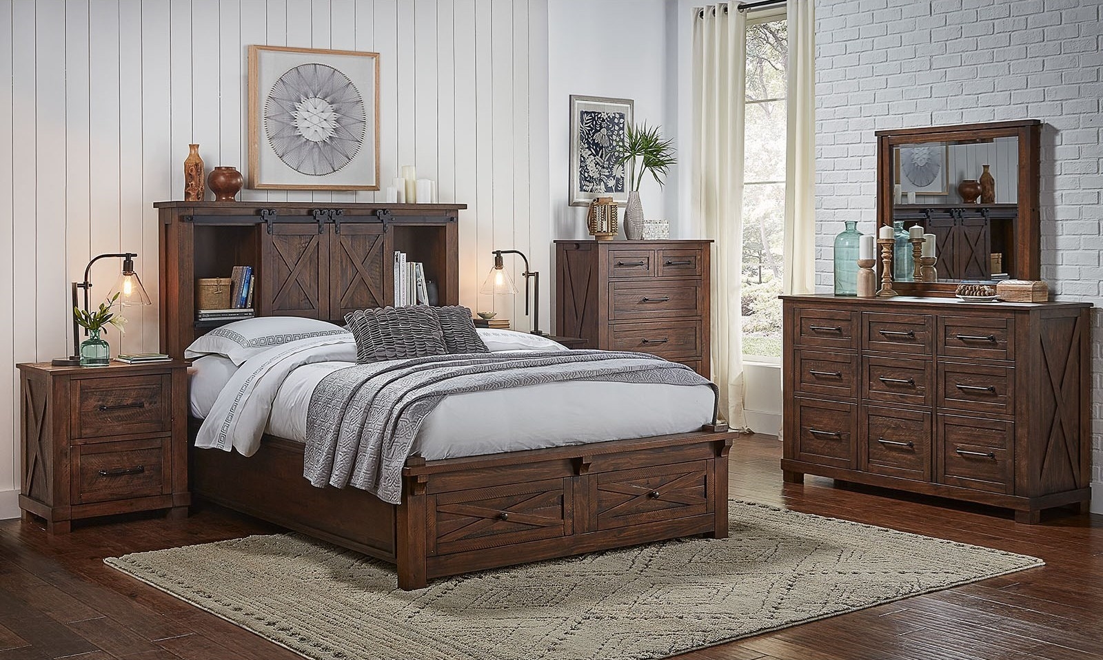 Queen Storage Bed with Footboard Drawers