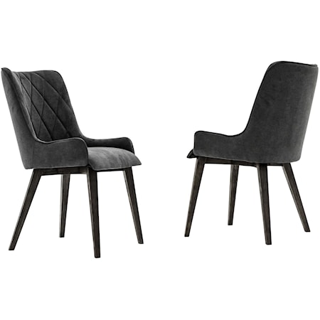 Contemporary Charcoal Upholstered Dining Chair