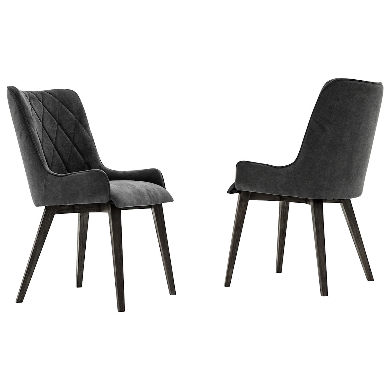 Armen Living Alana Charcoal Upholstered Dining Chair