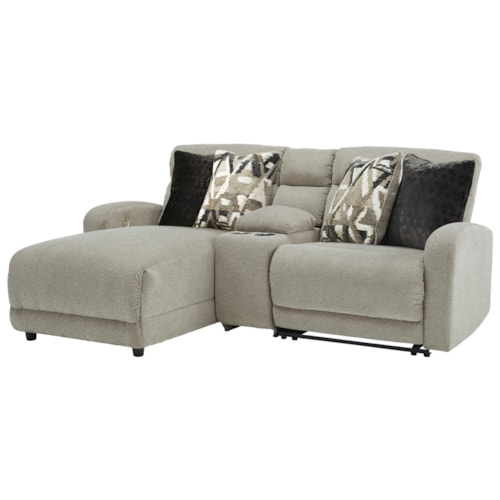 3-Piece Power Reclining Sectional with Chaise and Console