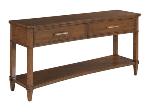 Transitional 2-Drawer Console Table with Lower Shelf