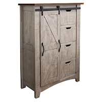 Rustic Chest with 4 Drawers and 1 Door