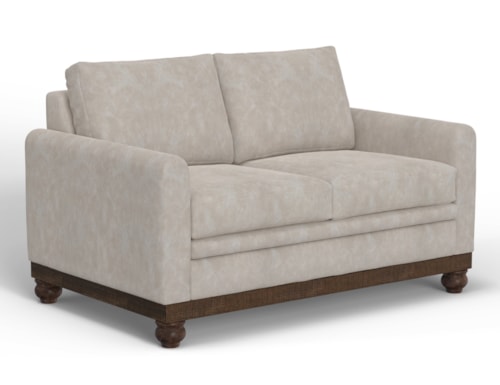 Contemporary Loveseat with Bun Feet
