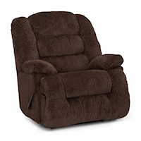 Casual Oversized Rocker Recliner with Pillow Arms