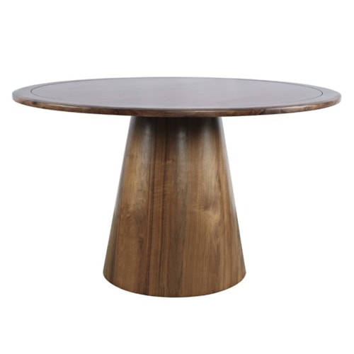 Contemporary Round Dining Table with Pedestal Base