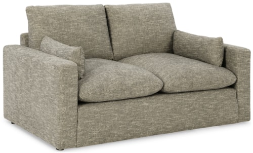 Contemporary Loveseat with Reversible Cushions
