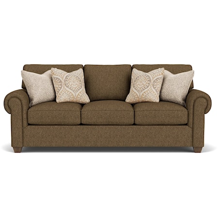 Transitional Sofa with Rolled Arms