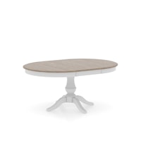 Traditional Customizable Round Table with Single Pedestal and Leaf