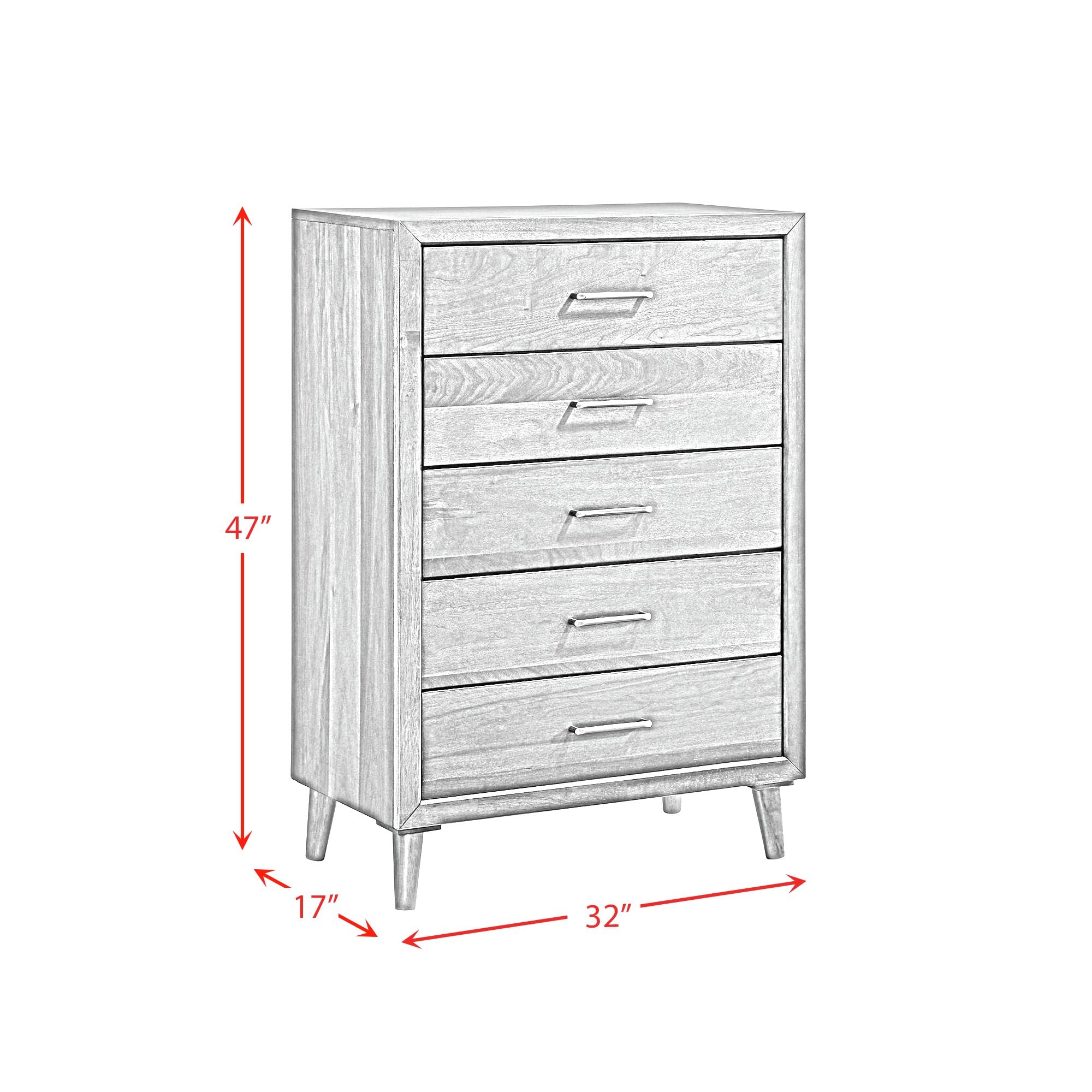 Elements International Malibu 5-Drawer Bedroom Chest