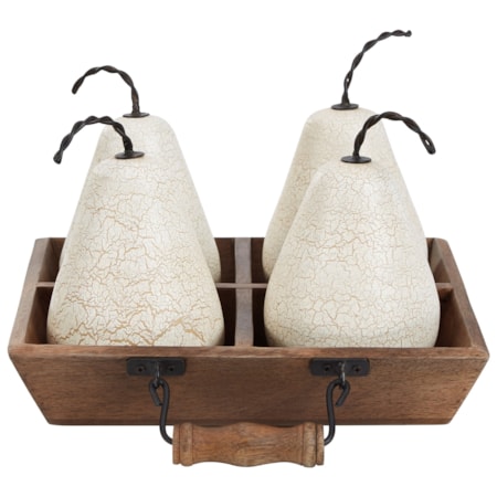 Brendy Antique White/Brown Accessory Set