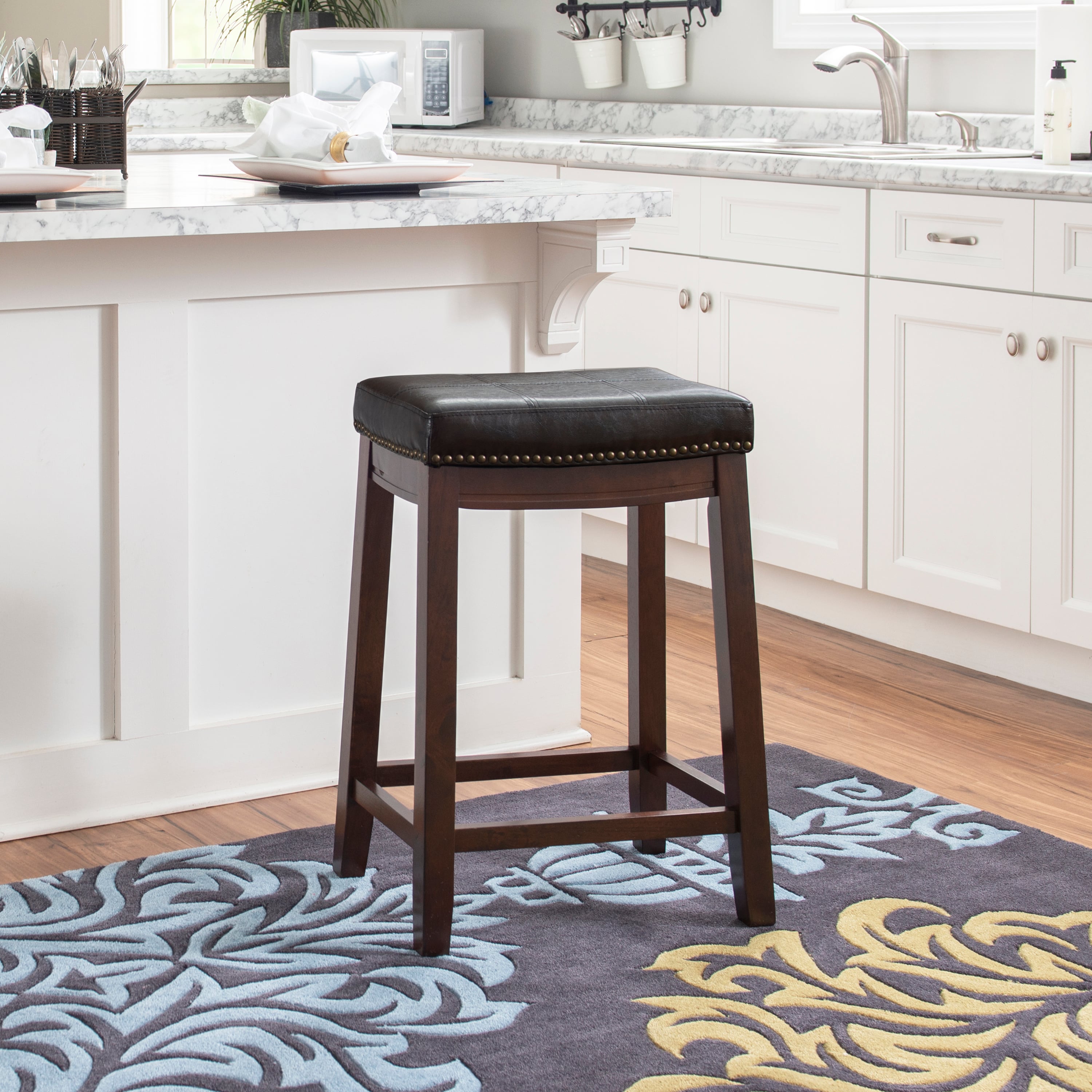 Linon Claridge Upholstered Counter Stool
