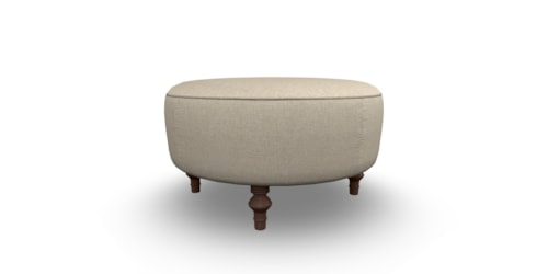 Transitional Round Ottoman with Two Pillows