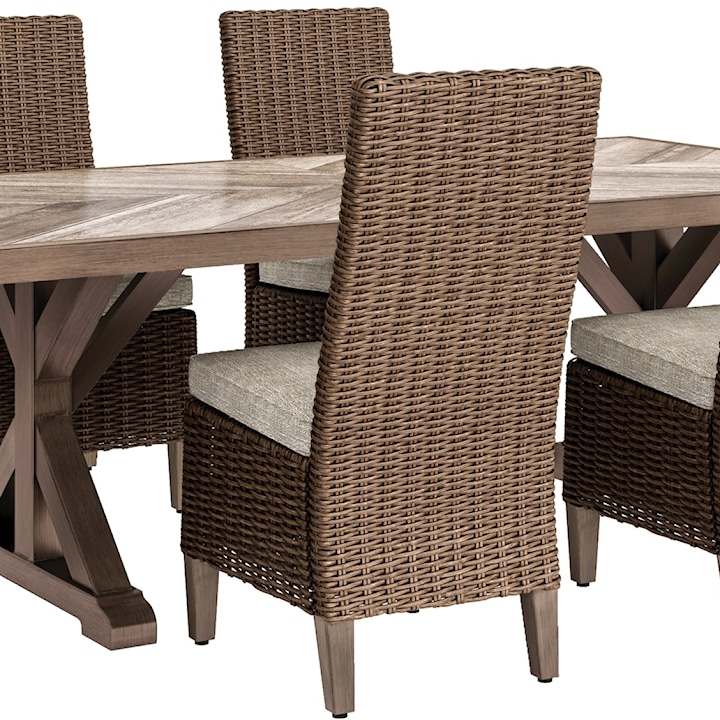 A & B Home Transitional Magy Natural Side Chair with Woven Rattan 48391