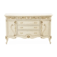 Traditional 6-Drawer Sideboard with Velvet Lined Silverware Caddy