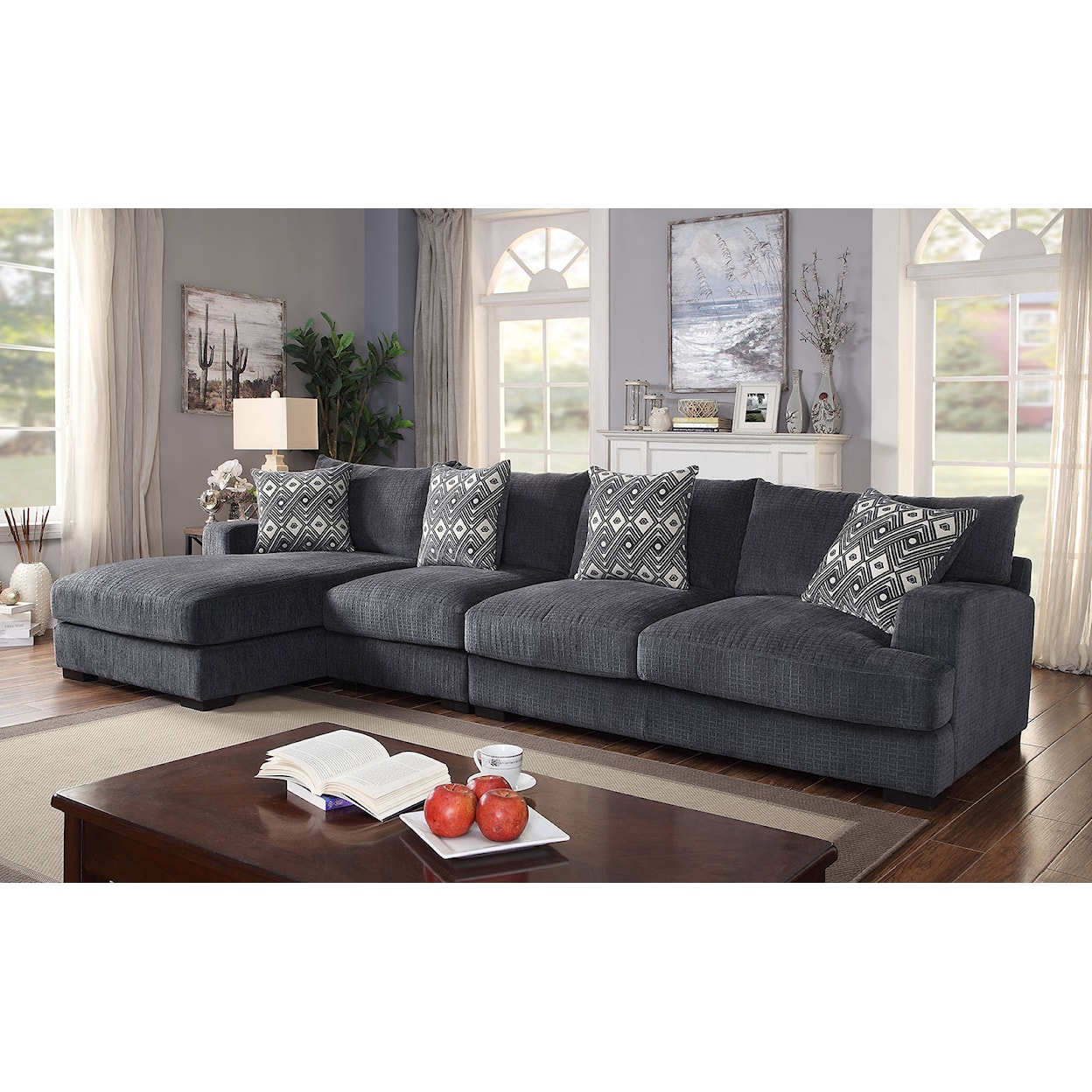 Furniture of America Kaylee Large Sofa Chaise