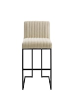 Modway Indulge Channel Tufted Fabric Bar Stool