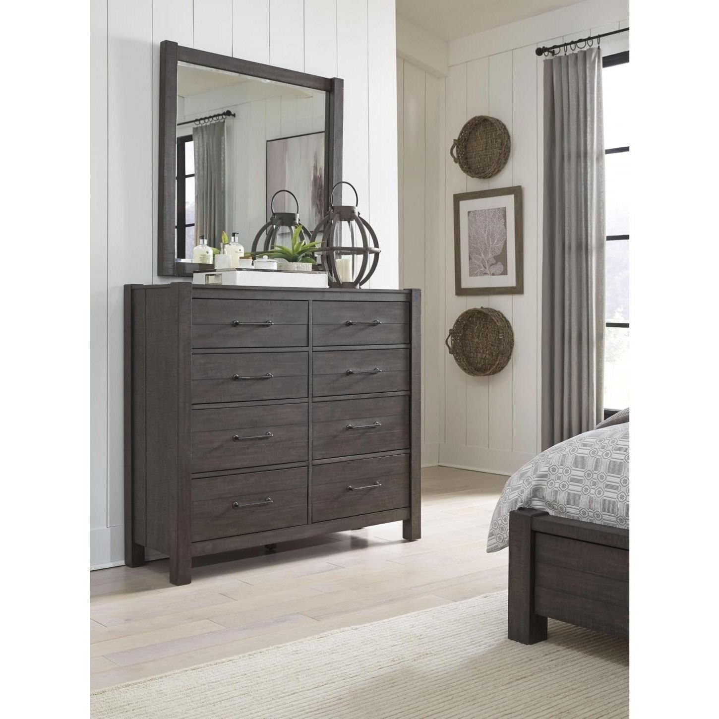 Aspenhome Mill Creek I227489 Rustic Transitional 8Drawer Tall Chesser