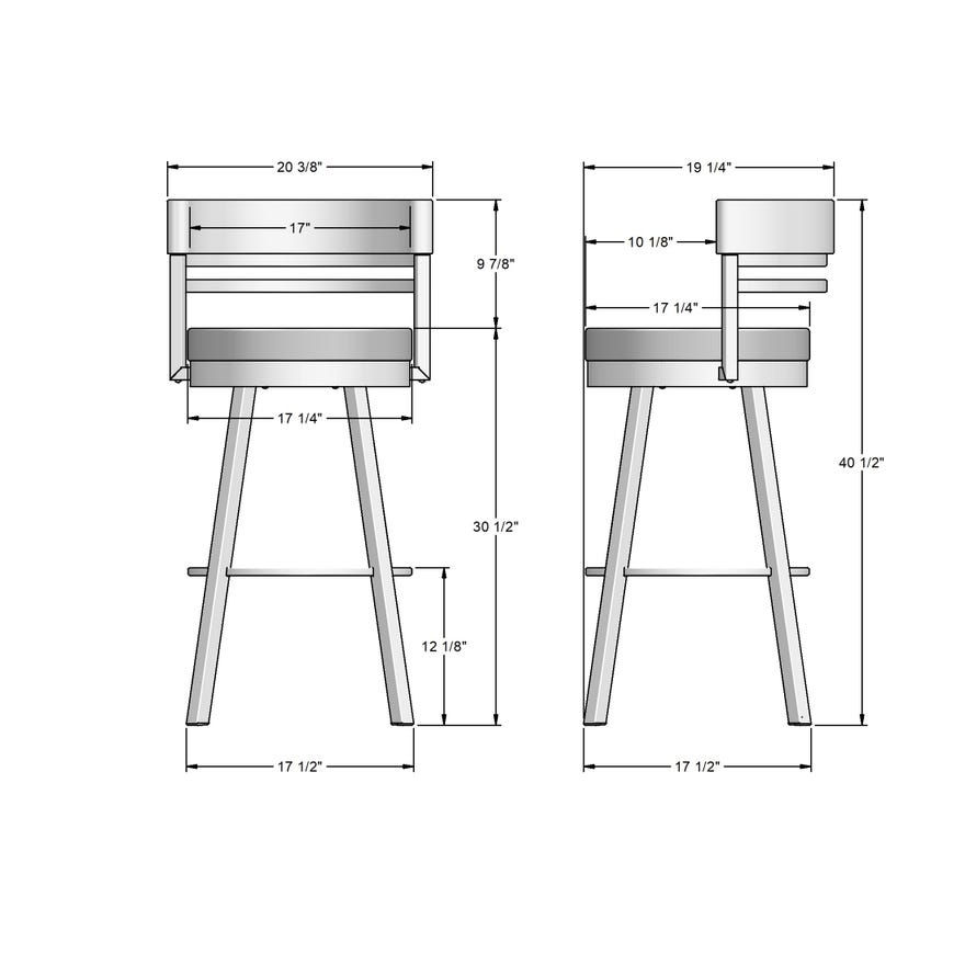 Amisco Ronny Upholstered Bar Height Swivel Stool