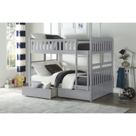 Full Over Full Bunk Bed with Storage