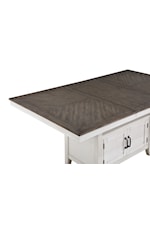 Home Classic Richland Farmhouse Expandable Counter Table with Leaf and Storage