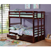 Furniture of America Abby Casual Twin Over Twin Bunk Bed 