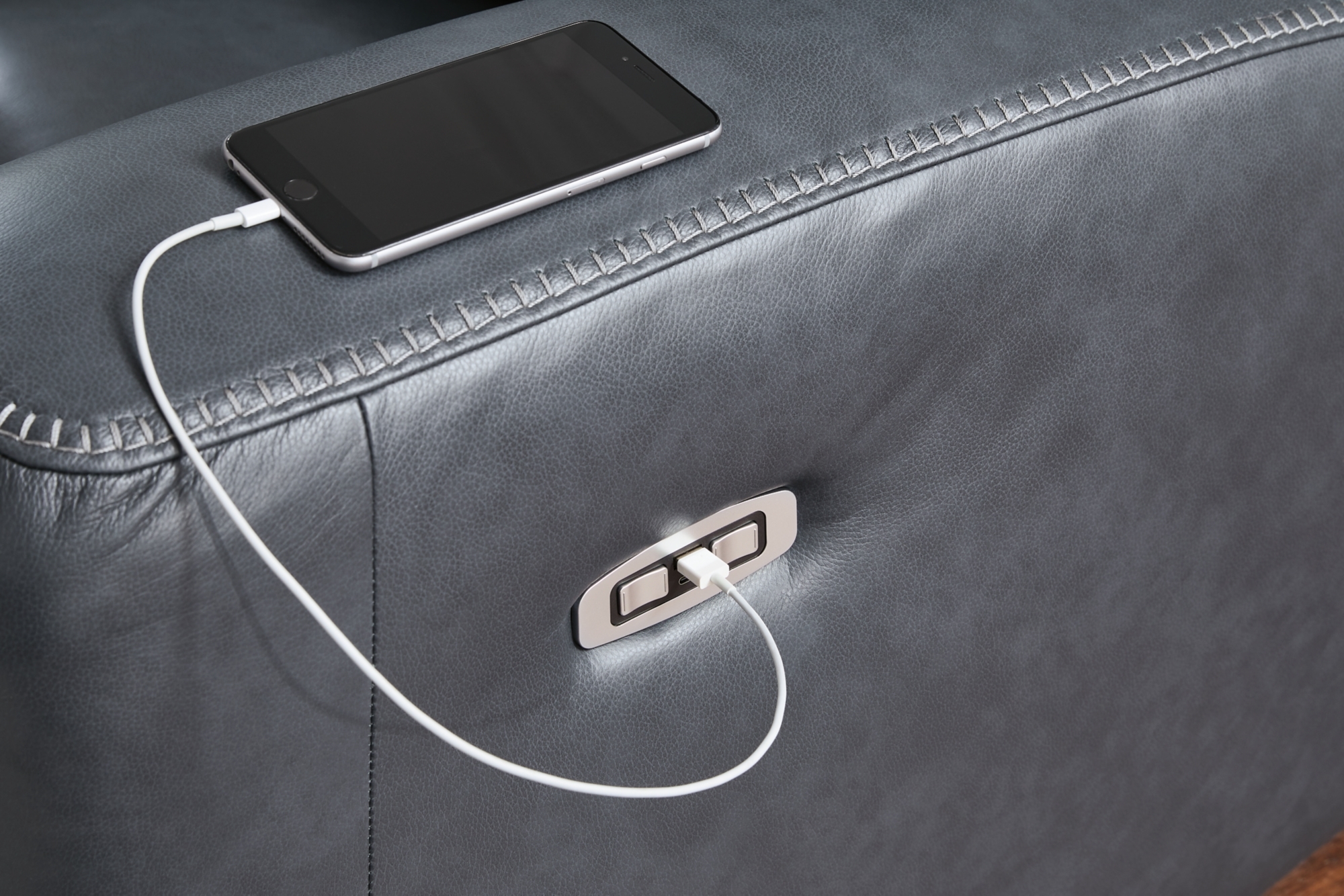 Signature Design by Ashley Next Move Pwr Rec Sofa With Adj Headrest